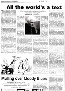 Article on Derrida published in The Statesman, New Delhi